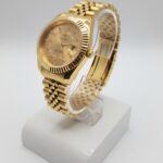 ​Premium Luxury Gold-Tone Automatic Watch for Men – Classic Fluted Bezel with Jubilee Bracelet and Diamond-Studded Dial