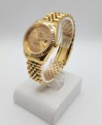 ​Premium Luxury Gold-Tone Automatic Watch for Men – Classic Fluted Bezel with Jubilee Bracelet and Diamond-Studded Dial